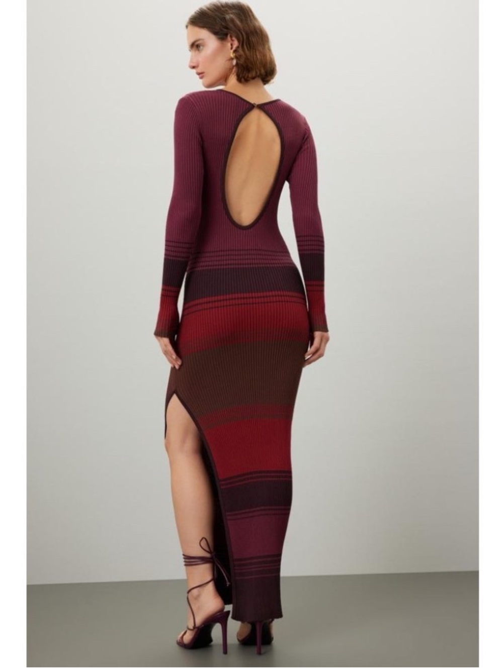 STAUD Syrah Blend Edna Dress XS burgundy maroon red